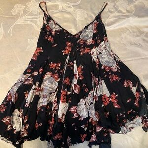 Free People Alyson Slip Dress Black Floral M